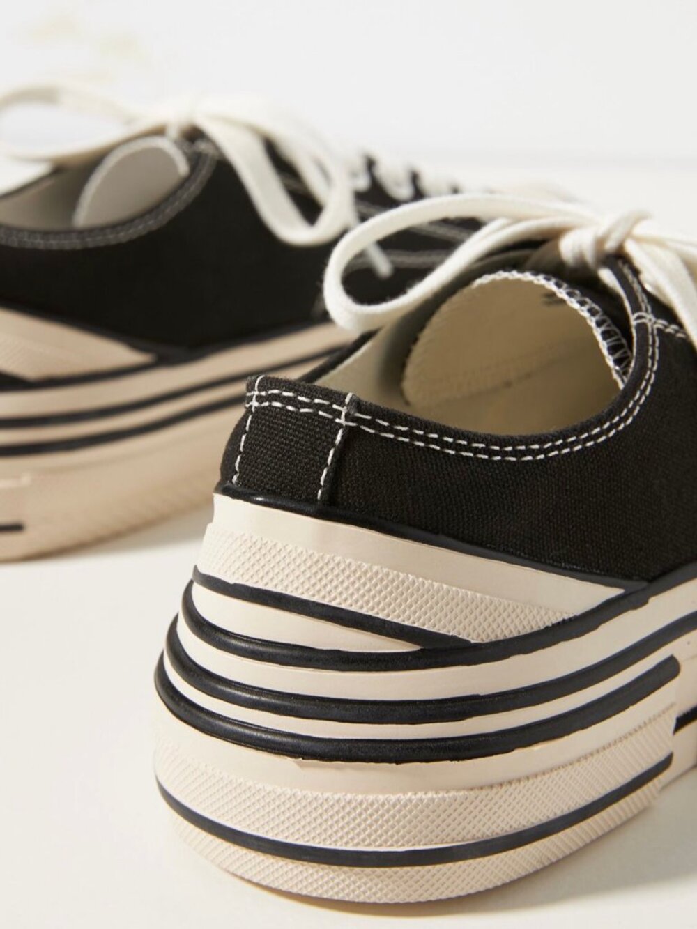 Anthropologie Jeffrey Campbell Endorphin Platform Canvas Sneakers Black US 7 - Picture 4 of 6